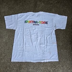Vtg SPECTRA TONE PAINTS Color Gradient Graphic Paint Brand Graffiti Tee Shirt XL